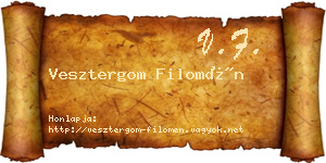 Vesztergom Filomén névjegykártya